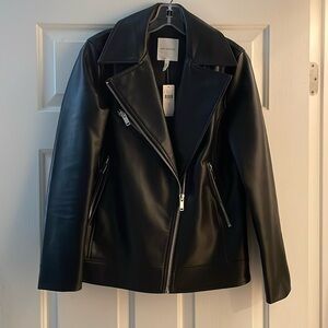 Avec Les Filles faux leatherer biker jacket